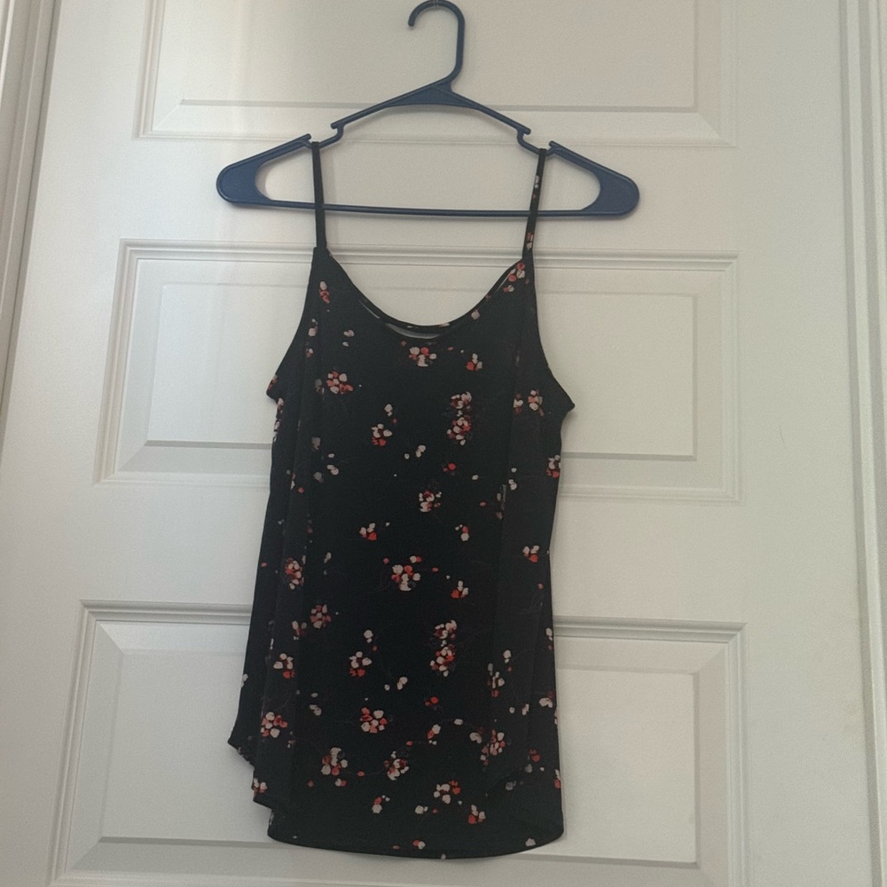 Floral Black Cami Top